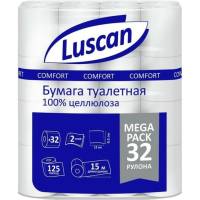 Туалетная бумага Luscan Comfort Megapack 2 слоя, белый, целлюлоза, 15 м., 125 л., 32 рул/уп 1592211