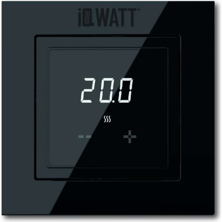 Терморегулятор для теплого пола IQWATT IQ THERMOSTAT D с сенсорными кнопками, не программируемый, черный 417