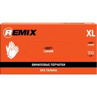 Виниловые перчатки REMIX синие, размер XL, 100 шт RM-GL-VYN-B-XL