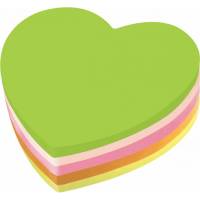 Блок самоклеящийся (стикеры) BRAUBERG фигурный, НЕОН Сердце, 250л, 5 цветов 126690